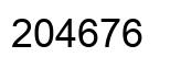 Number 204676 black image