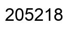 Number 205218 black image