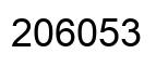 Number 206053 black image