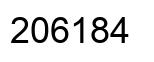 Number 206184 black image