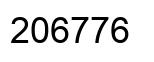 Number 206776 black image