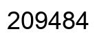 Number 209484 black image