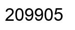 Number 209905 black image