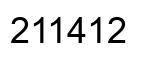 Number 211412 black image