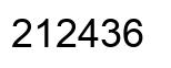 Number 212436 black image