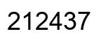 Number 212437 black image