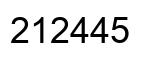 Number 212445 black image