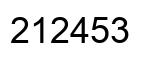 Number 212453 black image