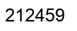 Number 212459 black image