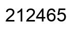 Number 212465 black image