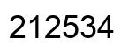 Number 212534 black image