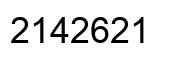 Number 2142621 black image