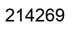 Number 214269 black image