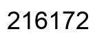 Number 216172 black image