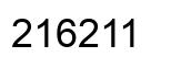 Number 216211 black image