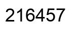 Number 216457 black image