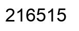 Number 216515 black image