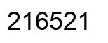 Number 216521 black image
