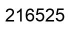Number 216525 black image