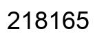 Number 218165 black image