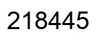 Number 218445 black image
