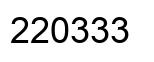 Number 220333 black image