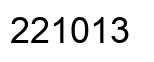 Number 221013 black image