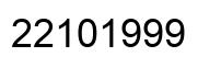 Number 22101999 black image