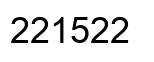 Number 221522 black image