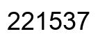Number 221537 black image