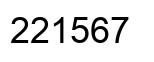 Number 221567 black image