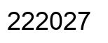 Number 222027 black image