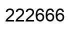 Number 222666 black image