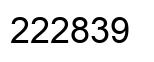 Number 222839 black image