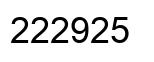 Number 222925 black image