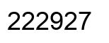 Number 222927 black image