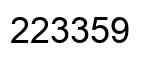 Number 223359 black image