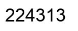 Number 224313 black image