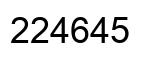 Number 224645 black image