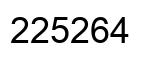 Number 225264 black image