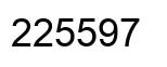 Number 225597 black image
