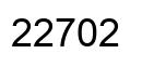 Number 22702 black image
