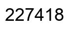 Number 227418 black image
