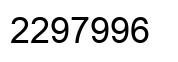 Number 2297996 black image