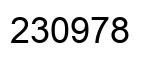 Number 230978 black image