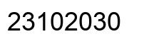 Number 23102030 black image