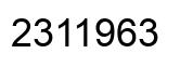 Number 2311963 black image