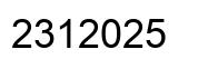 Number 2312025 black image