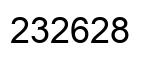 Number 232628 black image