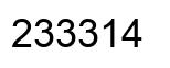 Number 233314 black image